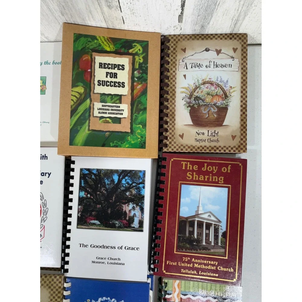 Louisiana Cookbook Lot 12 Comb Spiral Bound Church Community‎ Organization 2000s